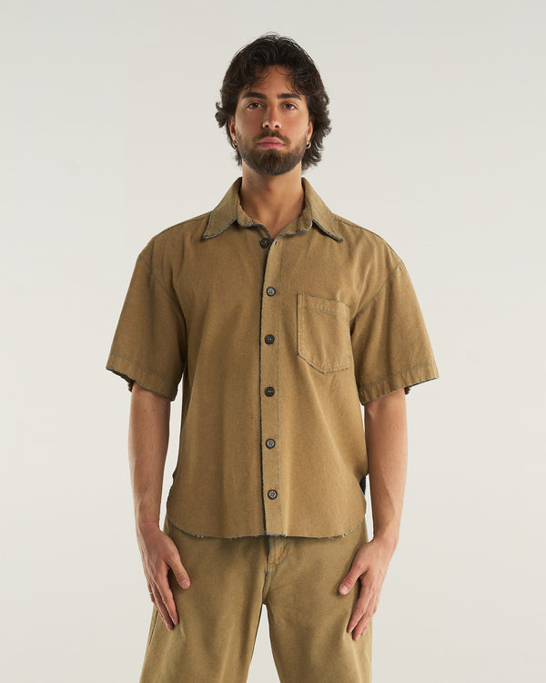 SPLIT LEATHER SHIRT