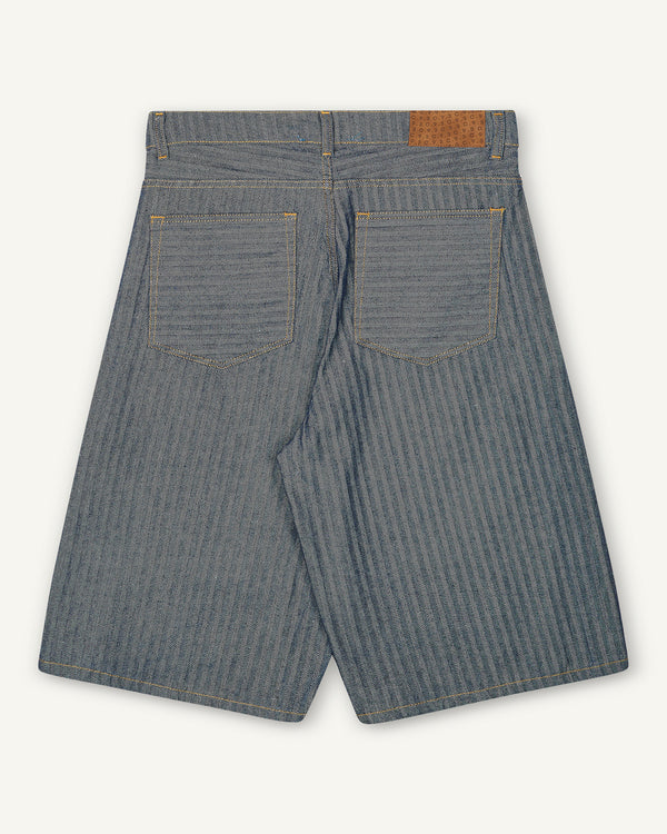 HERRINGBONE DENIM SHORTS
