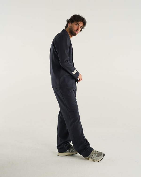 LOOSE PANT WOOL BLUE NAVY