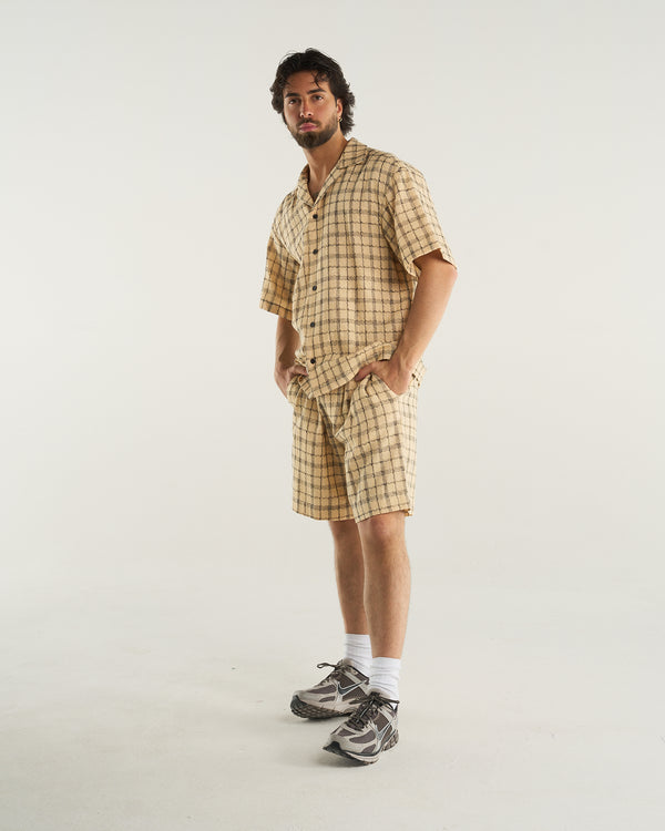 CHECKED SHIRT BEIGE