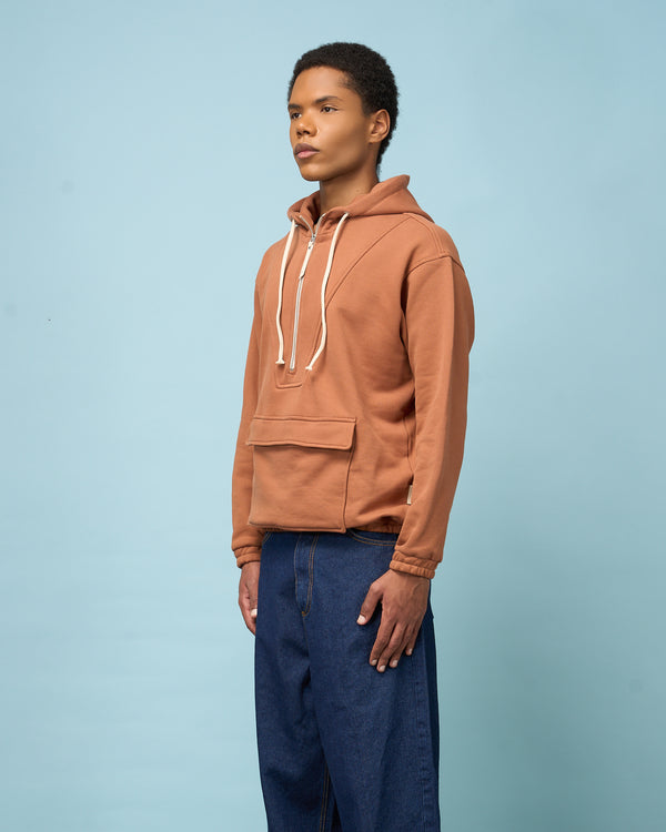 Tobacco Half-Zip Sweatshirt Anorak