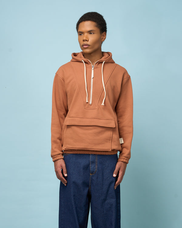 Tobacco Half-Zip Sweatshirt Anorak