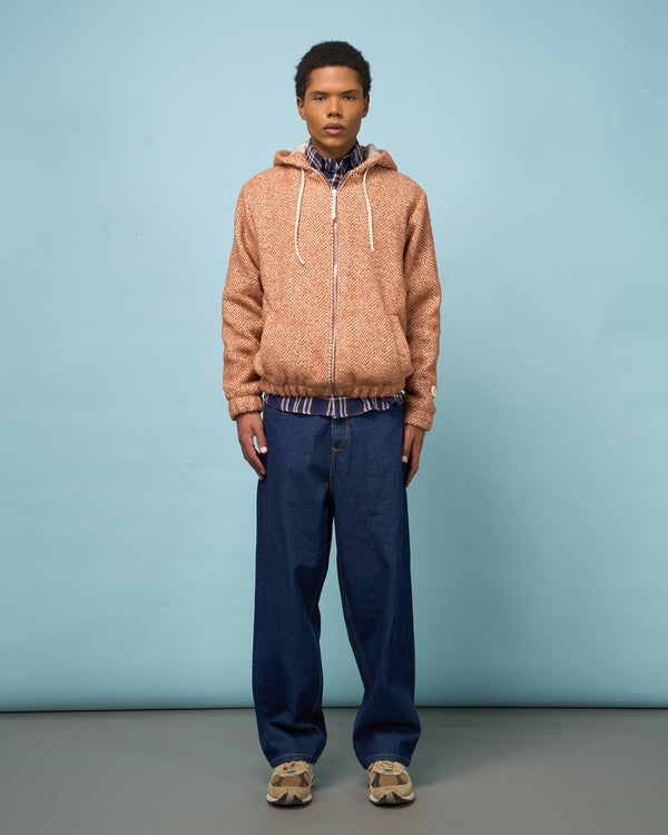 Rust Hooded Zip Jacket