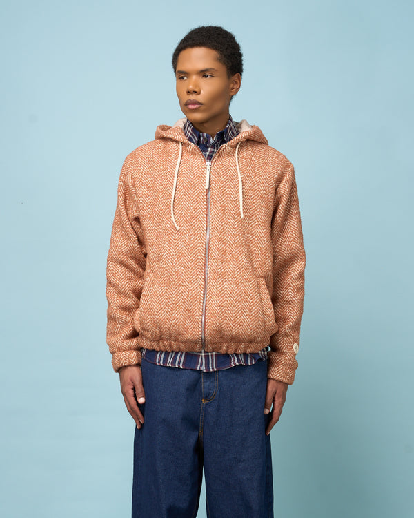 Rust Hooded Zip Jacket