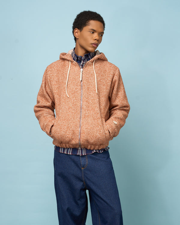 Rust Hooded Zip Jacket