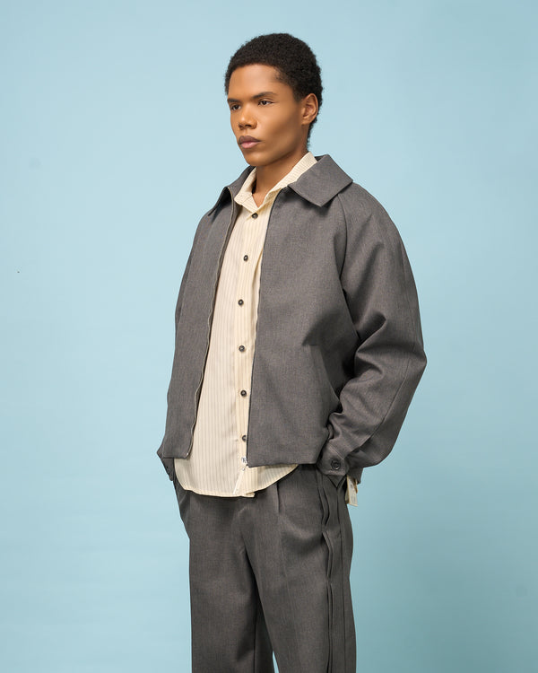 Grey Padded Shirt Jacket