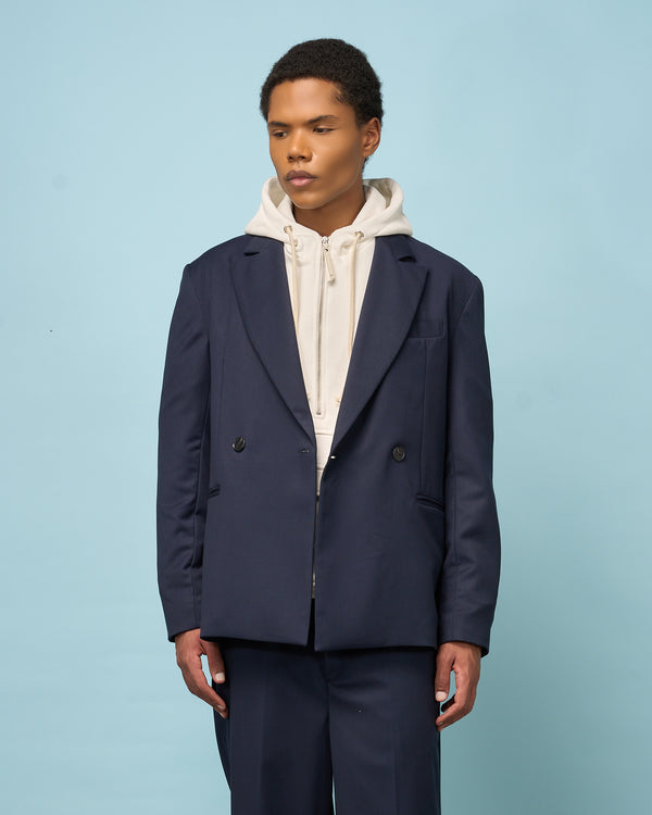 Blue Navy Tailored Double-Breasted Blazer