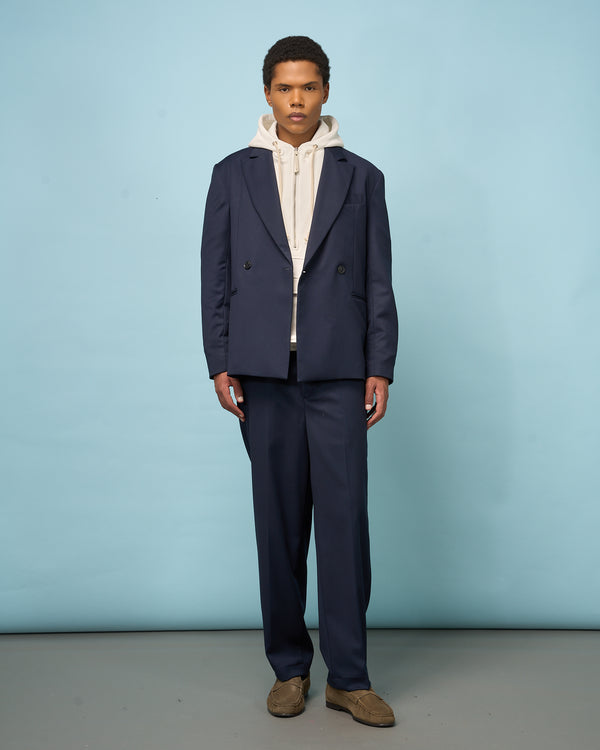 Blue Navy Tailored Double-Breasted Blazer