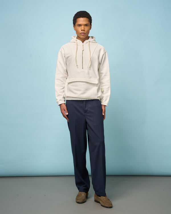 Cream Half-Zip Sweatshirt Anorak