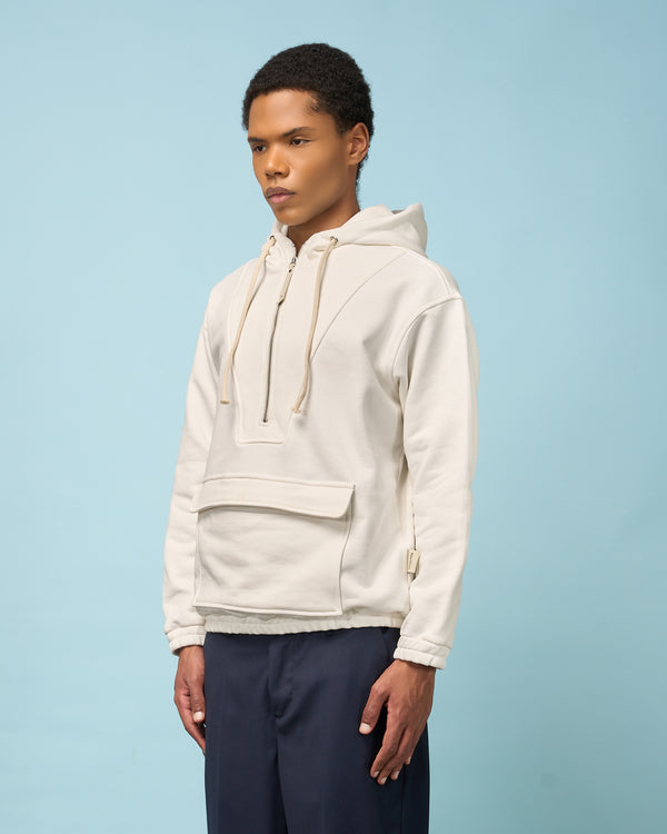 Cream Half-Zip Sweatshirt Anorak