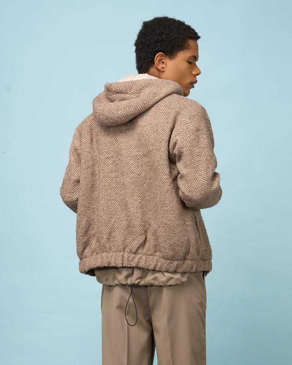 Taupe Hooded Zip Jacket