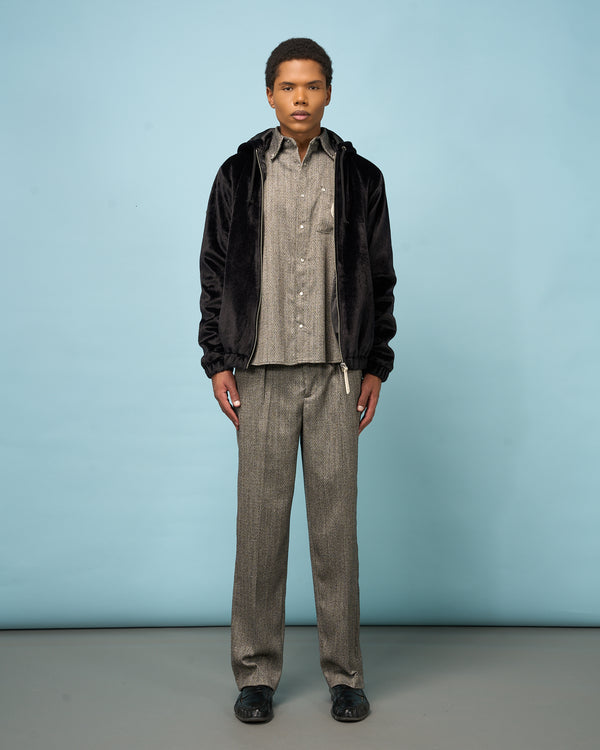 Black Full-Zip Fur Jacket