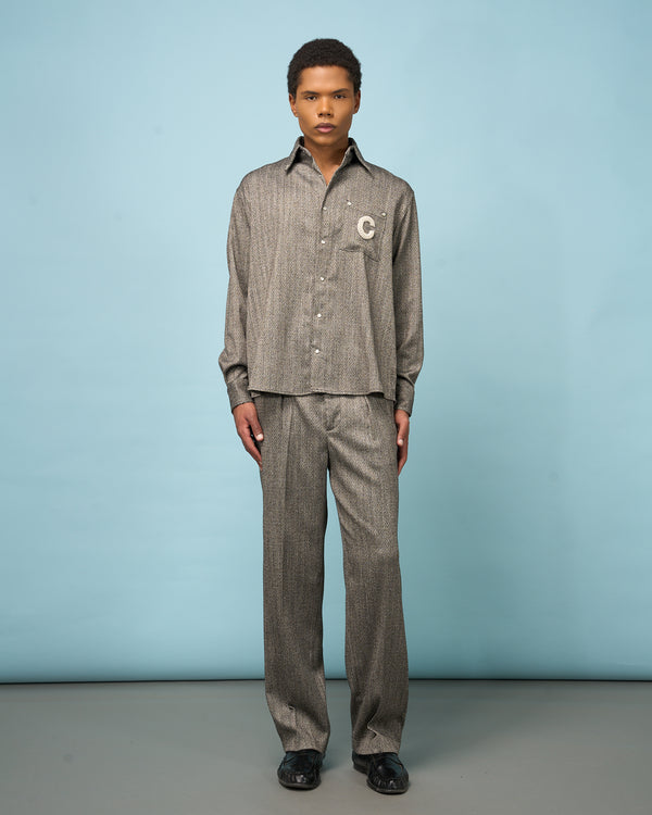Black Herringbone Shirt