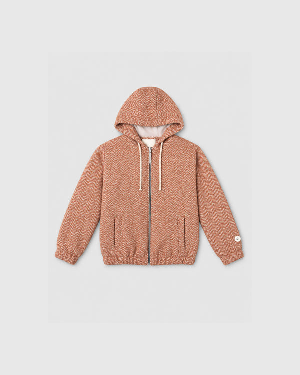 Rust Hooded Zip Jacket