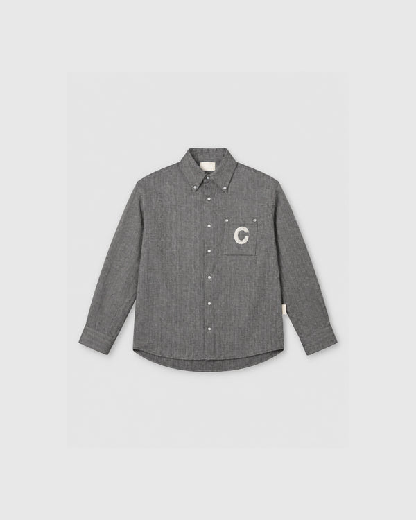 Black Herringbone Shirt