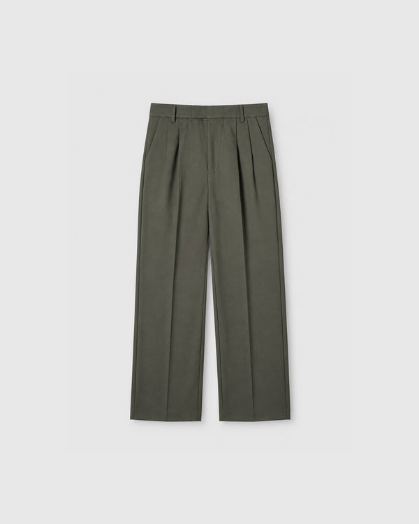 Green Loose Tailored Pants
