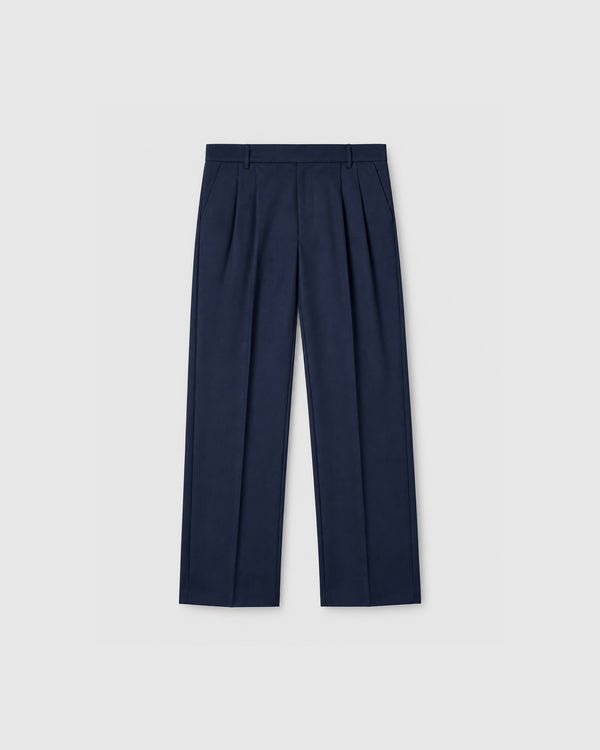 Blue Loose Tailored Pants