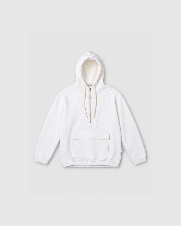 Cream Half-Zip Sweatshirt Anorak