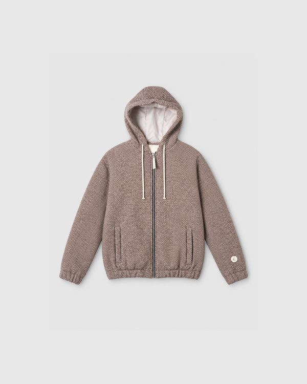 Taupe Hooded Zip Jacket