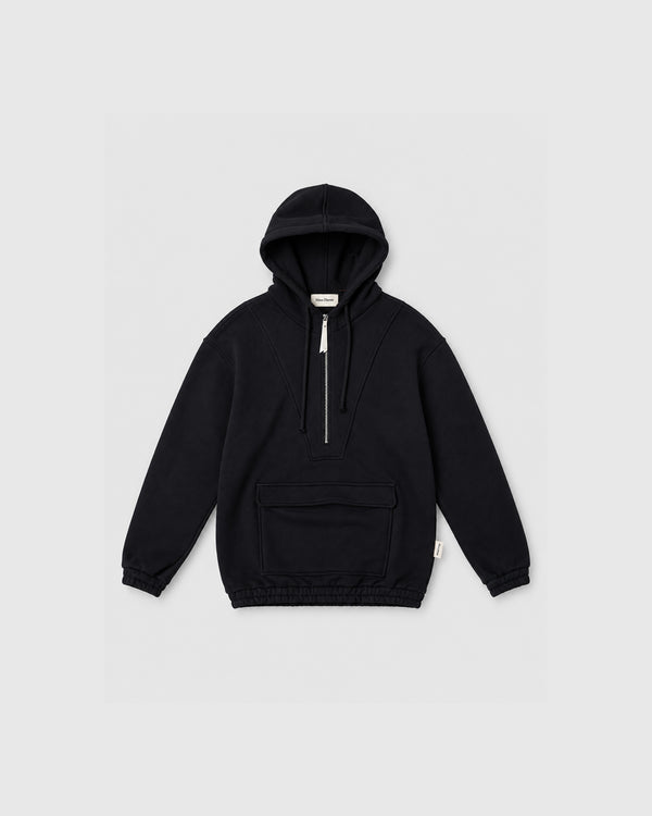 Black Half-Zip Sweatshirt Anorak